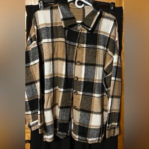 Plaid Button-Up Shirt/Jacket
